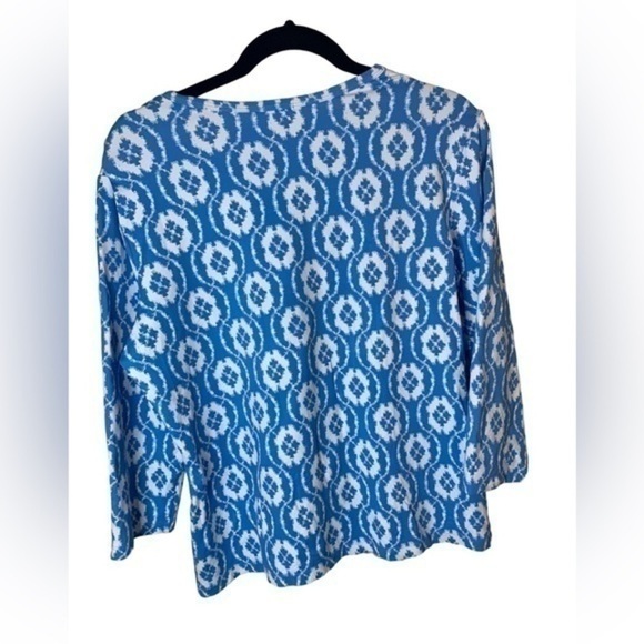 J Mclaughlin Long Sleeve Abstract Print Blouse Size XL . - Picture 2 of 4